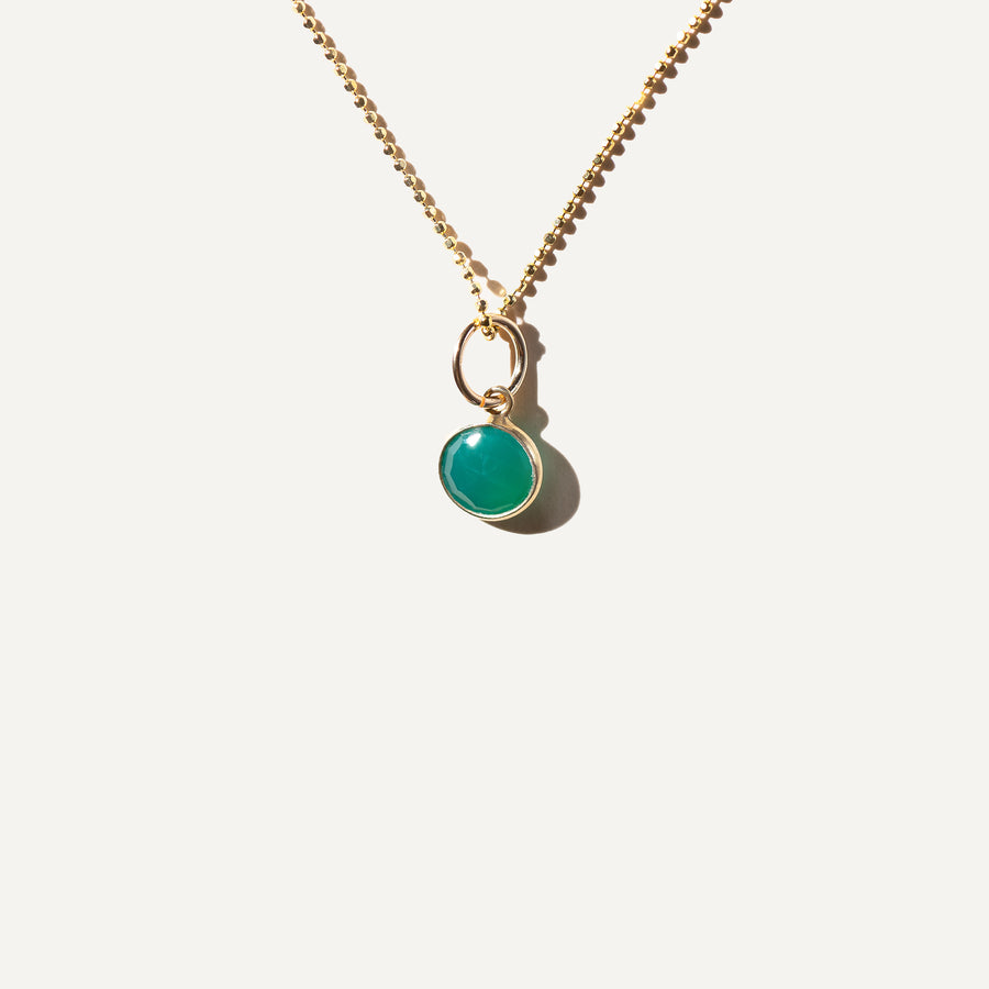 BEZEL necklace green onyx stone